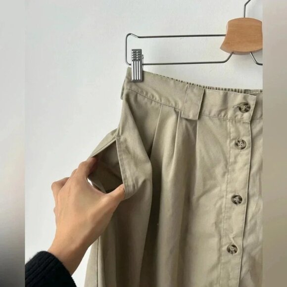 Tilley endurables utility high waisted front buttons skirt vintage tan color - Picture 4 of 13